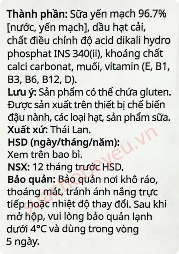 Sữa Oatside Barista Blend yến mạch hộp 1 Lít