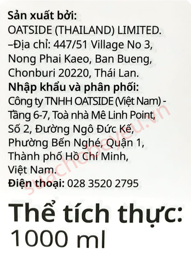 Sữa Oatside Barista Blend yến mạch hộp 1 Lít