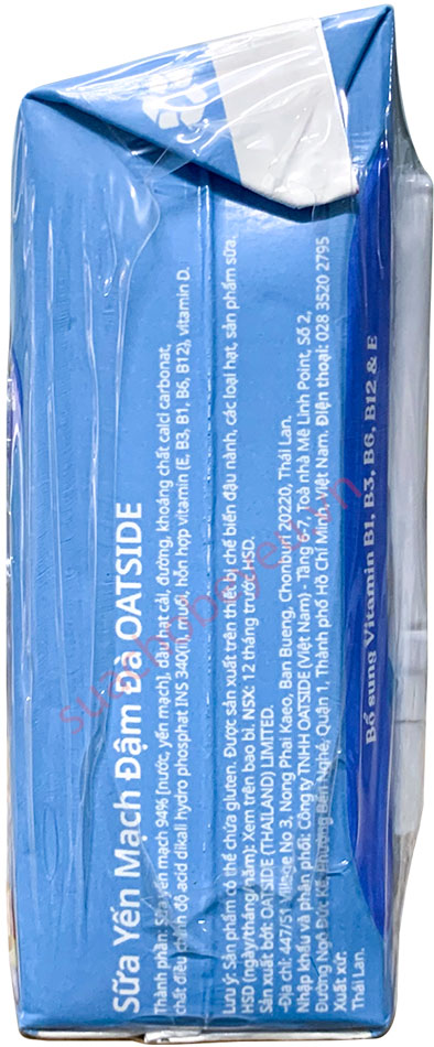 Sữa yến mạch Oatside đậm đà hộp 180ml (có đường)