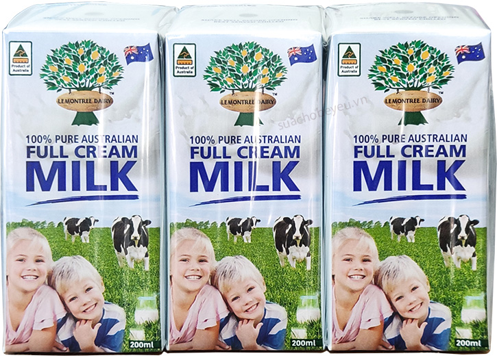 Sữa tươi nguyên kem Lemontree Dairy nhập khẩu Úc hộp 200ml