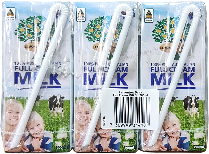 Sữa tươi nguyên kem Lemontree Dairy nhập khẩu Úc hộp 200ml