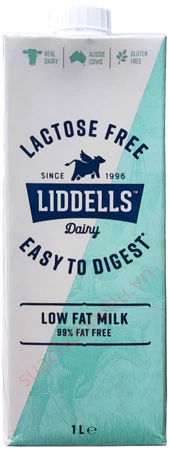 Sữa tươi Liddells Lactose Free Ít Béo Úc hộp 1 Lít