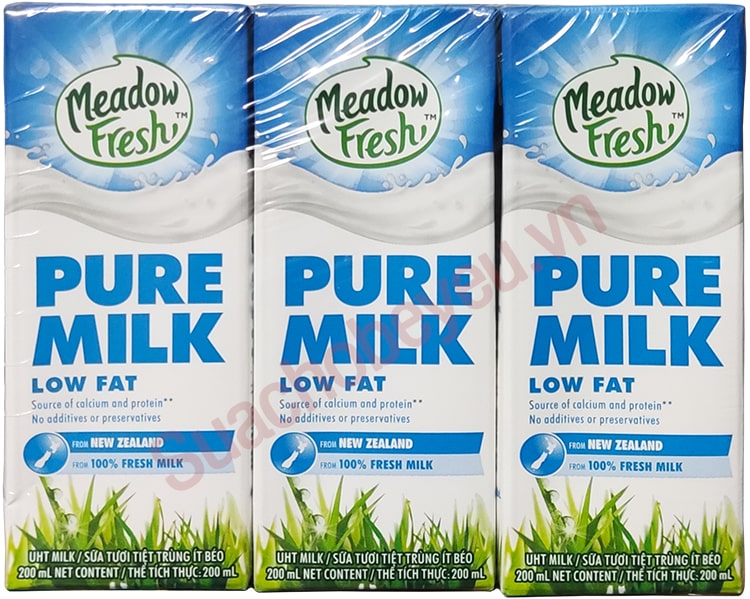 Sữa tươi Meadow Fresh ít béo hộp 200ml