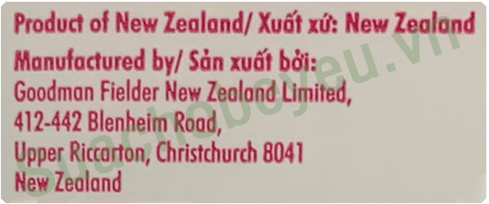 Sữa tươi Meadow Fresh Không béo hộp 1 Lít