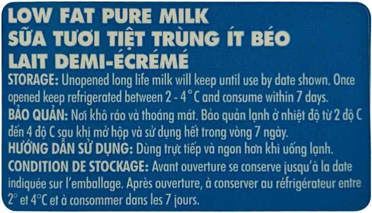 Sữa tươi Meadow Fresh New Zealand Ít béo 1 Lít