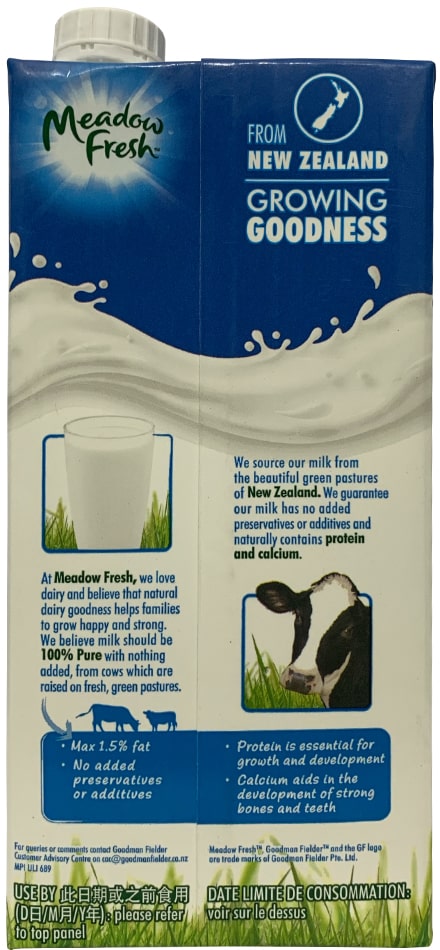 Sữa tươi Meadow Fresh New Zealand Ít béo 1 Lít