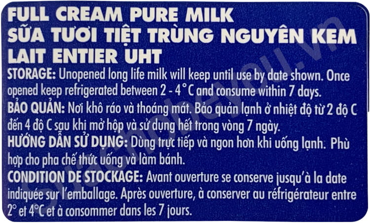 Sữa tươi nguyên kem Meadow Fresh hộp 1 Lít (Không nắp)