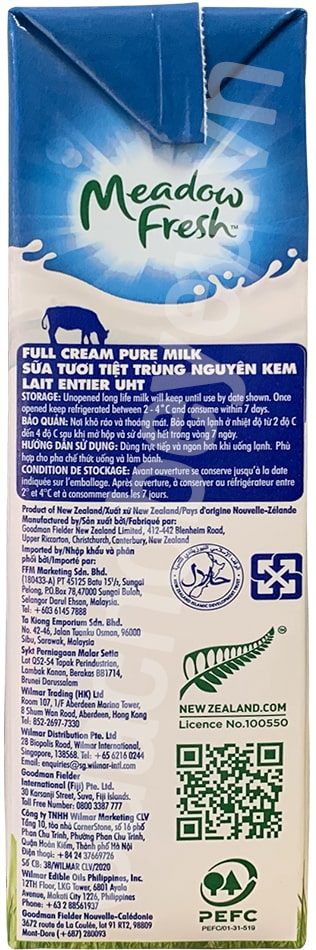 Sữa tươi nguyên kem Meadow Fresh hộp 1 Lít (Không nắp)