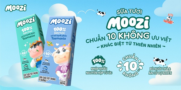 Thùng sữa tươi Moozi Úc có đường hộp 180ml