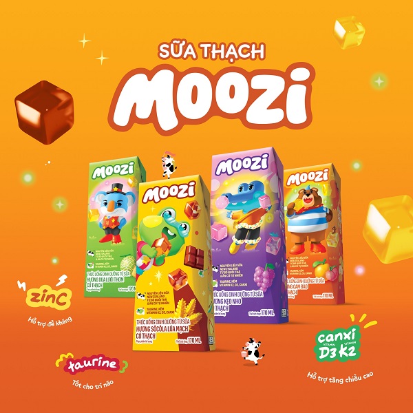 Thùng sữa tươi thạch Moozi hương dưa lưới hộp 170ml
