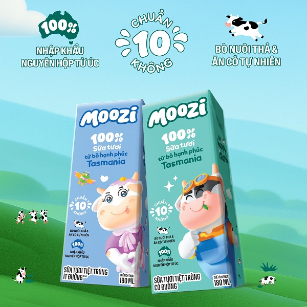 Thùng sữa tươi thạch Moozi hương dưa lưới hộp 170ml