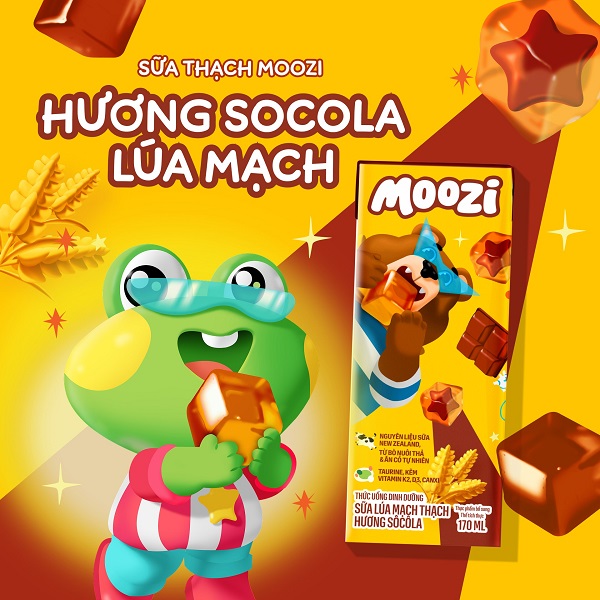 Thùng sữa tươi thạch Moozi hương socola lúa mạch hộp 170ml