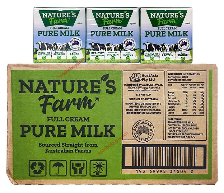 Sữa tươi nguyên kem Nature's Farm Úc hộp 150ml