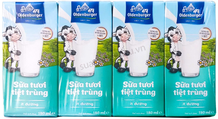 Sữa tươi tiệt trùng Oldenburger ít đường Đức hộp 180ml 