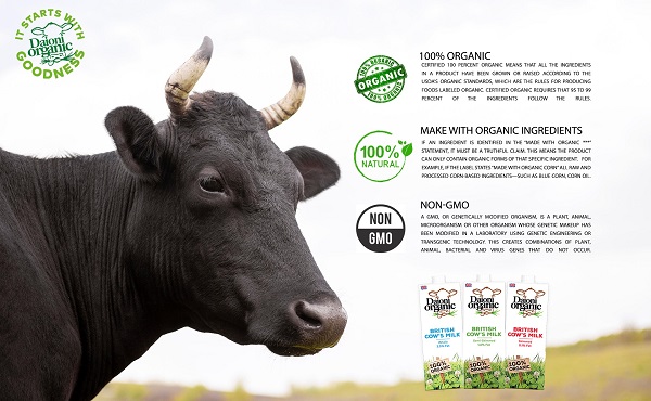 Sữa tươi hữu cơ Daioni Organic ít béo hộp 1 Lít