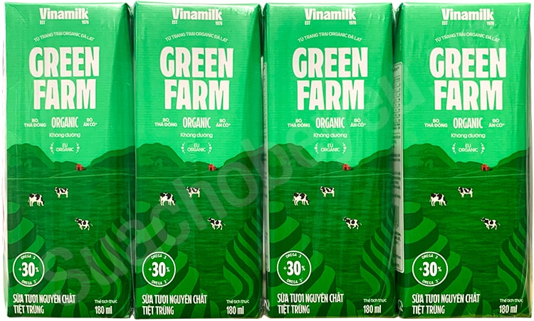 thùng sữa tươi vinamilk organic nguyên chất hộp 180ml