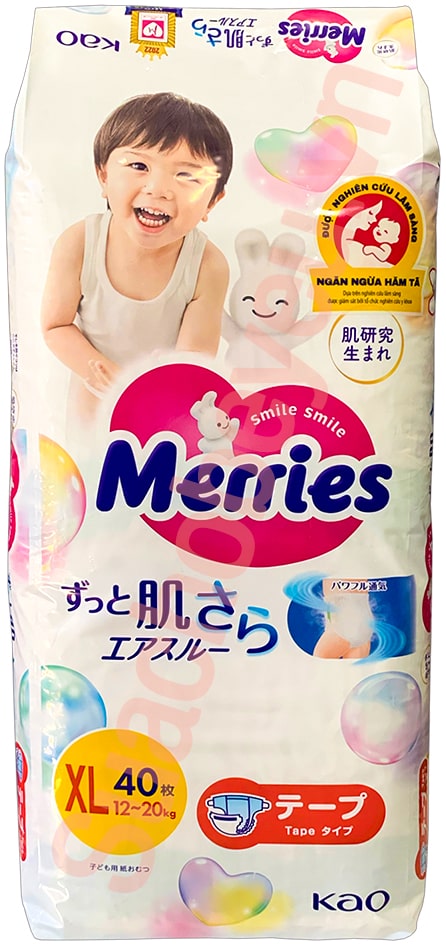 Tã dán Merries Size XL 40 miếng, cho trẻ từ 12 đến 20 kg