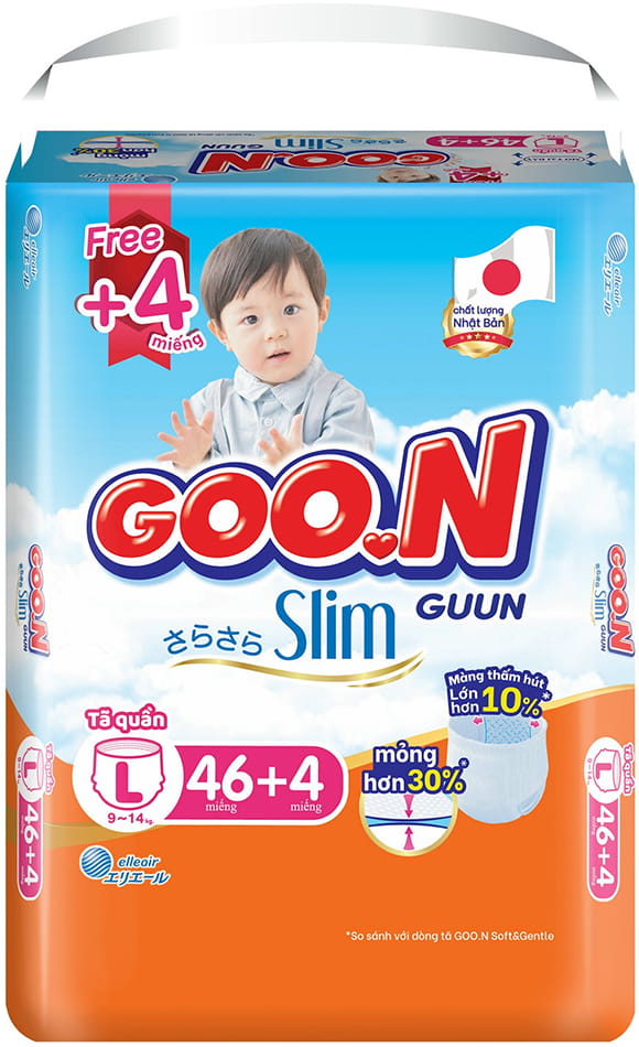 Tã quần Goon Slim Size L 46 miếng cho trẻ 9-14kg