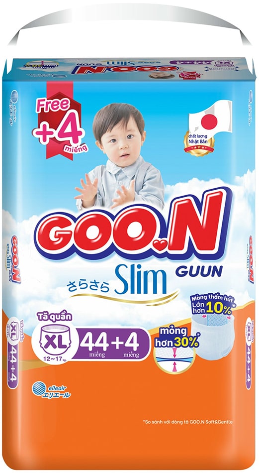 Tã quần Goon Slim Size XL 44 miếng cho trẻ 12-17kg