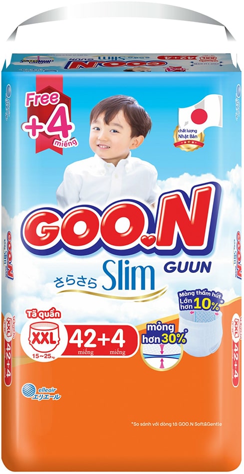 Tã quần Goon Slim Size XXL 42 miếng cho trẻ 15-25kg